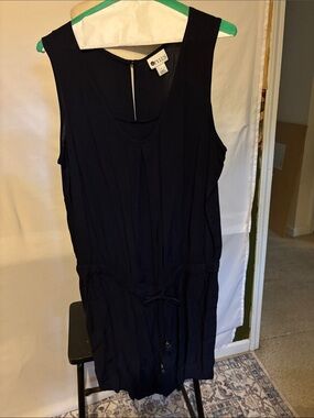 STYLUS Navy Blue Sleeveless Drawstring Waist Romper